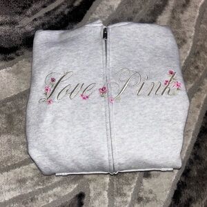 PINK Victoria's Secret Heathered Hoodie with Embroidery